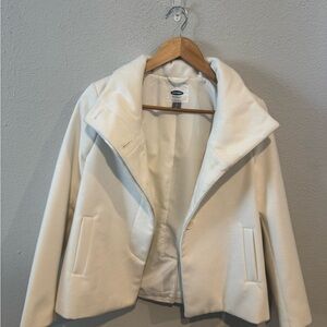 Old Navy Women's Elegant White Pea Coat